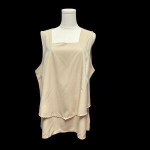 SHEIN Beige Tiered Sleeveless Top 2X